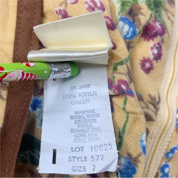 1970's Jody T Vintage Maxi Dress 7 Cottagecore Prairie Hippie Granny - Picture 10 of 12